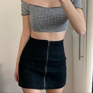 Free People Zip Up Mini Skirt